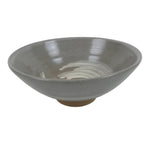 Japanese Ceramic Green Tea Bowl Summer Matcha Chawan Vtg Light Gray Brush SCW1