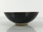 Japanese Ceramic Green Tea Bowl Summer Matcha Chawan Vtg Pottery Black SCW6
