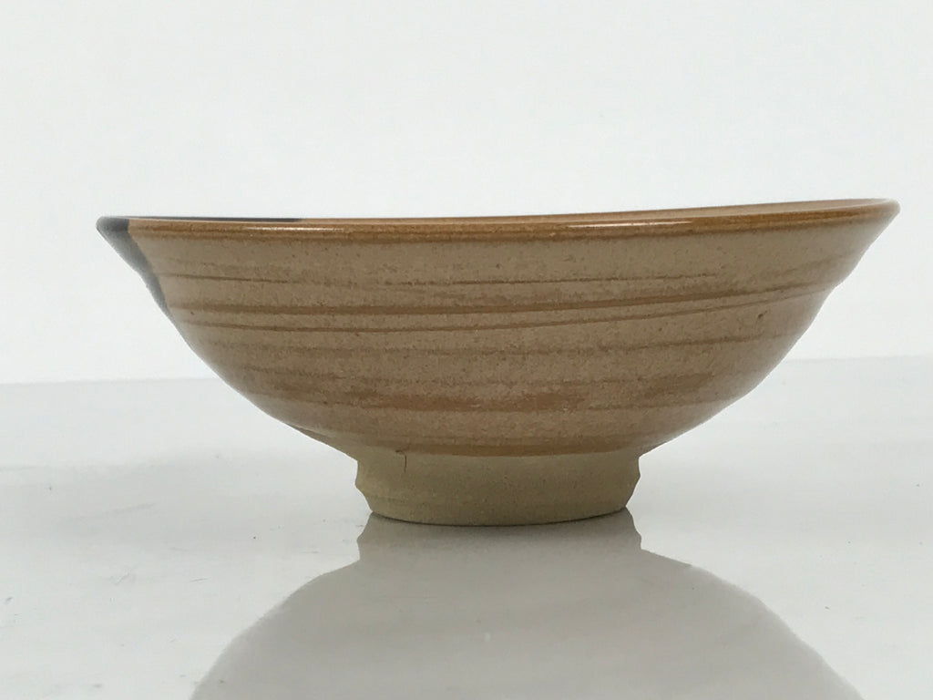 Japanese Ceramic Green Tea Bowl Summer Matcha Chawan Vtg Pottery Brown SCW11
