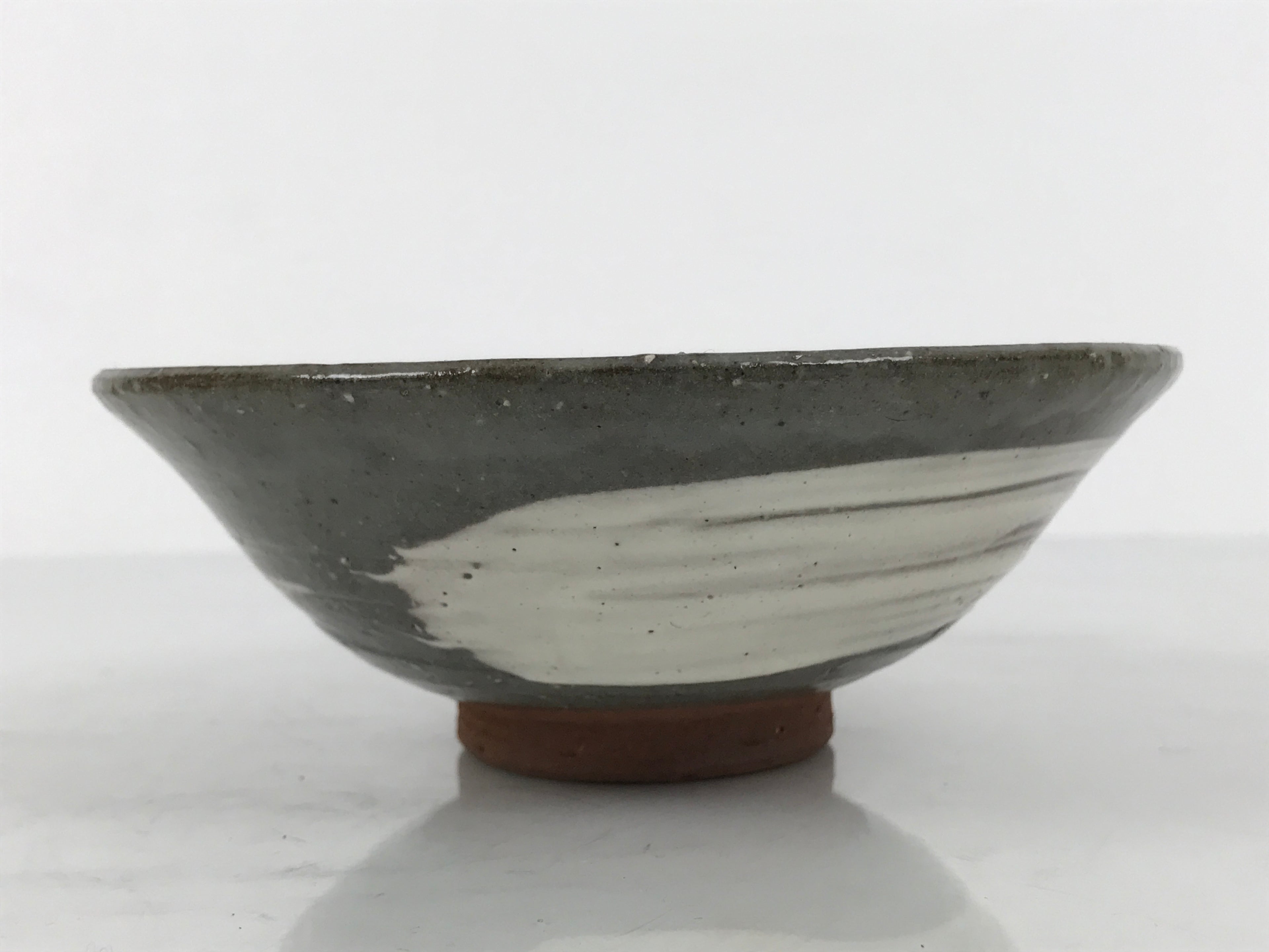 Japanese Ceramic Green Tea Bowl Summer Matcha Chawan Vtg Pottery Gray SCW7