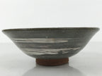 Japanese Ceramic Green Tea Bowl Summer Matcha Chawan Vtg Pottery Gray SCW7