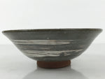 Japanese Ceramic Green Tea Bowl Summer Matcha Chawan Vtg Pottery Gray SCW7