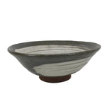 Japanese Ceramic Green Tea Bowl Summer Matcha Chawan Vtg Pottery Gray SCW7