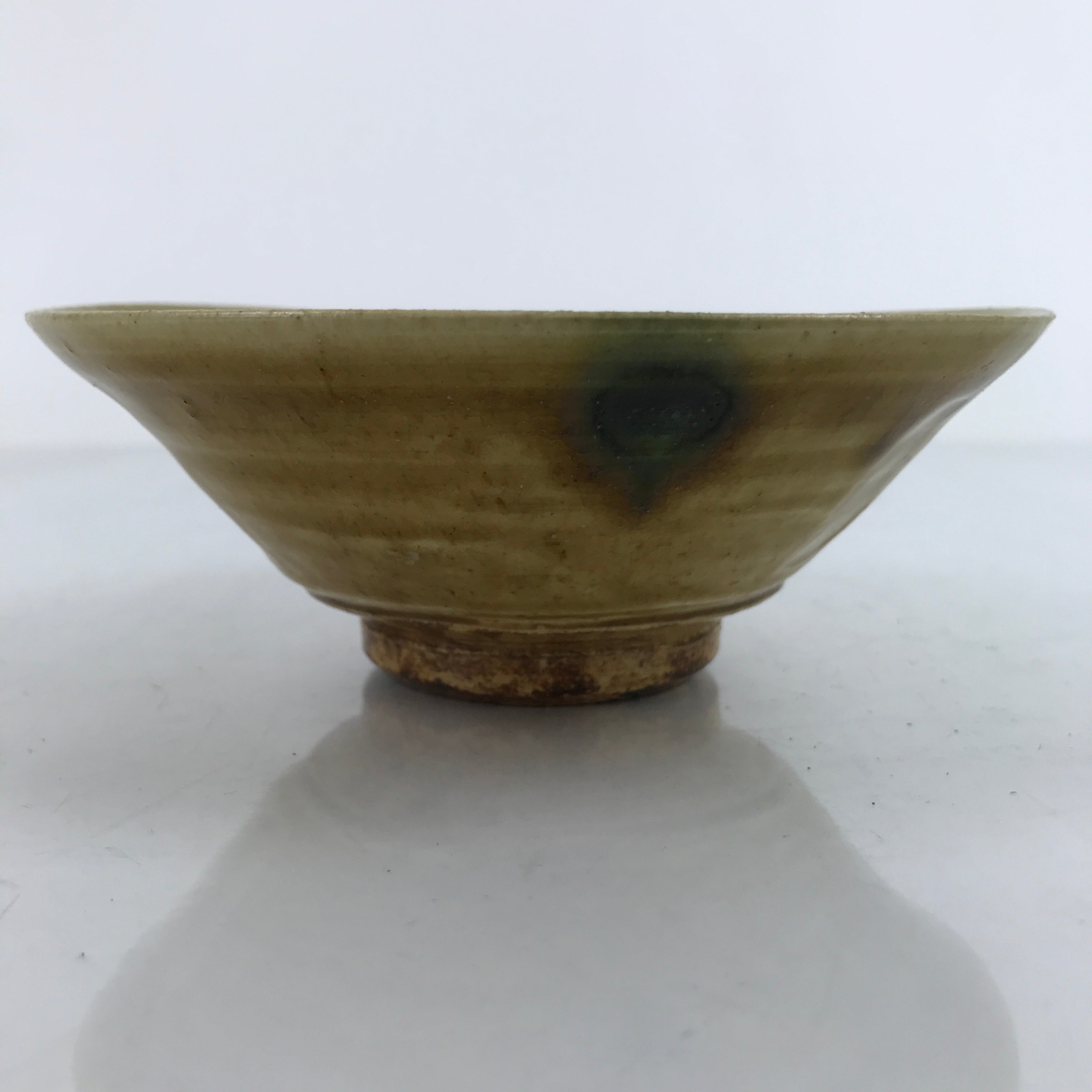 Japanese Ceramic Green Tea Bowl Summer Matcha Chawan Vtg Spots Light Brown CHB57