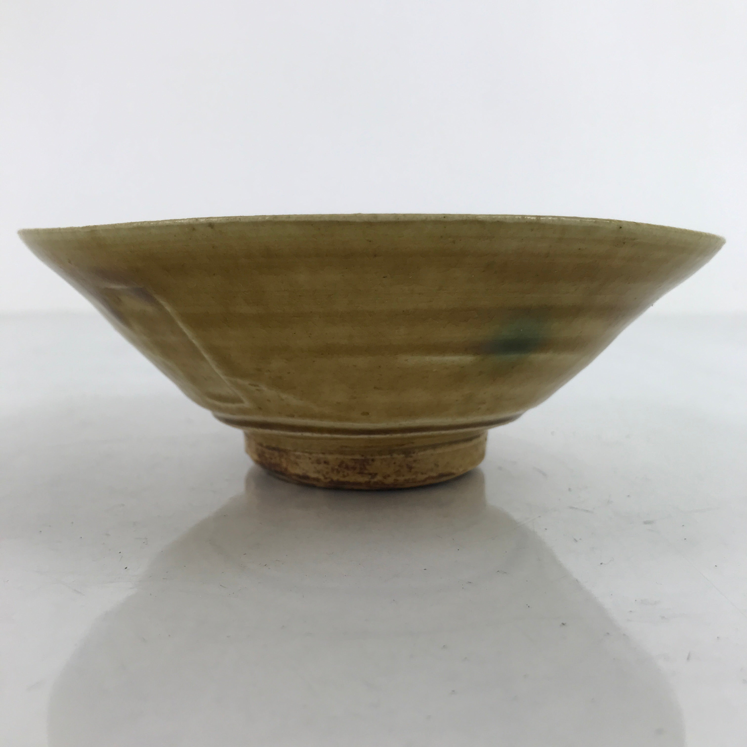 Japanese Ceramic Green Tea Bowl Summer Matcha Chawan Vtg Spots Light Brown CHB57