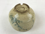 Japanese Ceramic Green Tea Bowl Vtg Beige Blue Characters Matcha Chawan CHB27