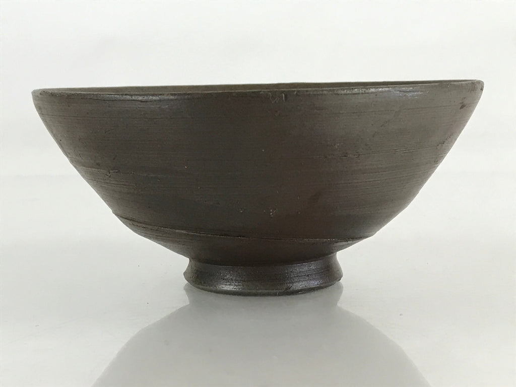 Japanese Ceramic Green Tea Bowl Vtg Chawan Tea Ceremony Matcha Brown GTB982
