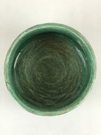 Japanese Ceramic Green Tea Bowl Vtg Chawan Tea Ceremony Matcha Green GTB981