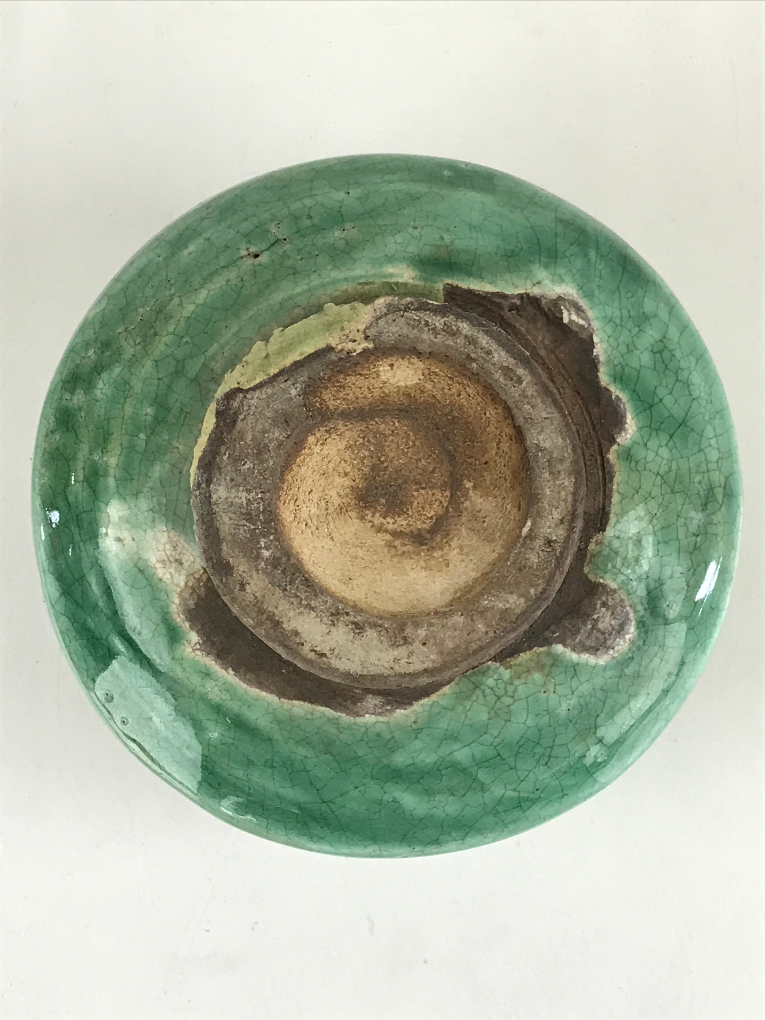 Japanese Ceramic Green Tea Bowl Vtg Chawan Tea Ceremony Matcha Green GTB981