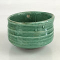 Japanese Ceramic Green Tea Bowl Vtg Chawan Tea Ceremony Matcha Green GTB981