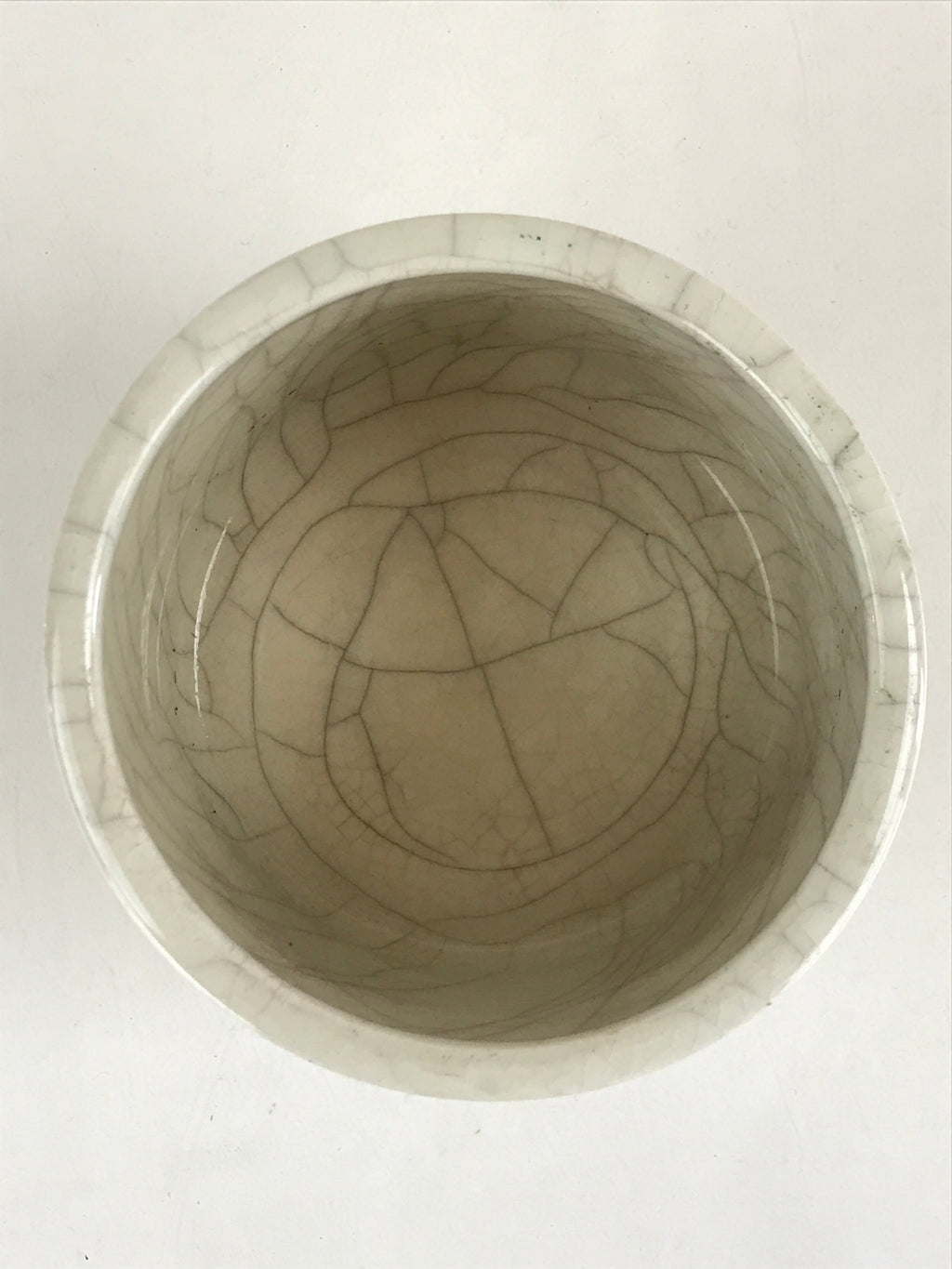Japanese Ceramic Green Tea Bowl Vtg Chawan Tea Ceremony Matcha White GTB978