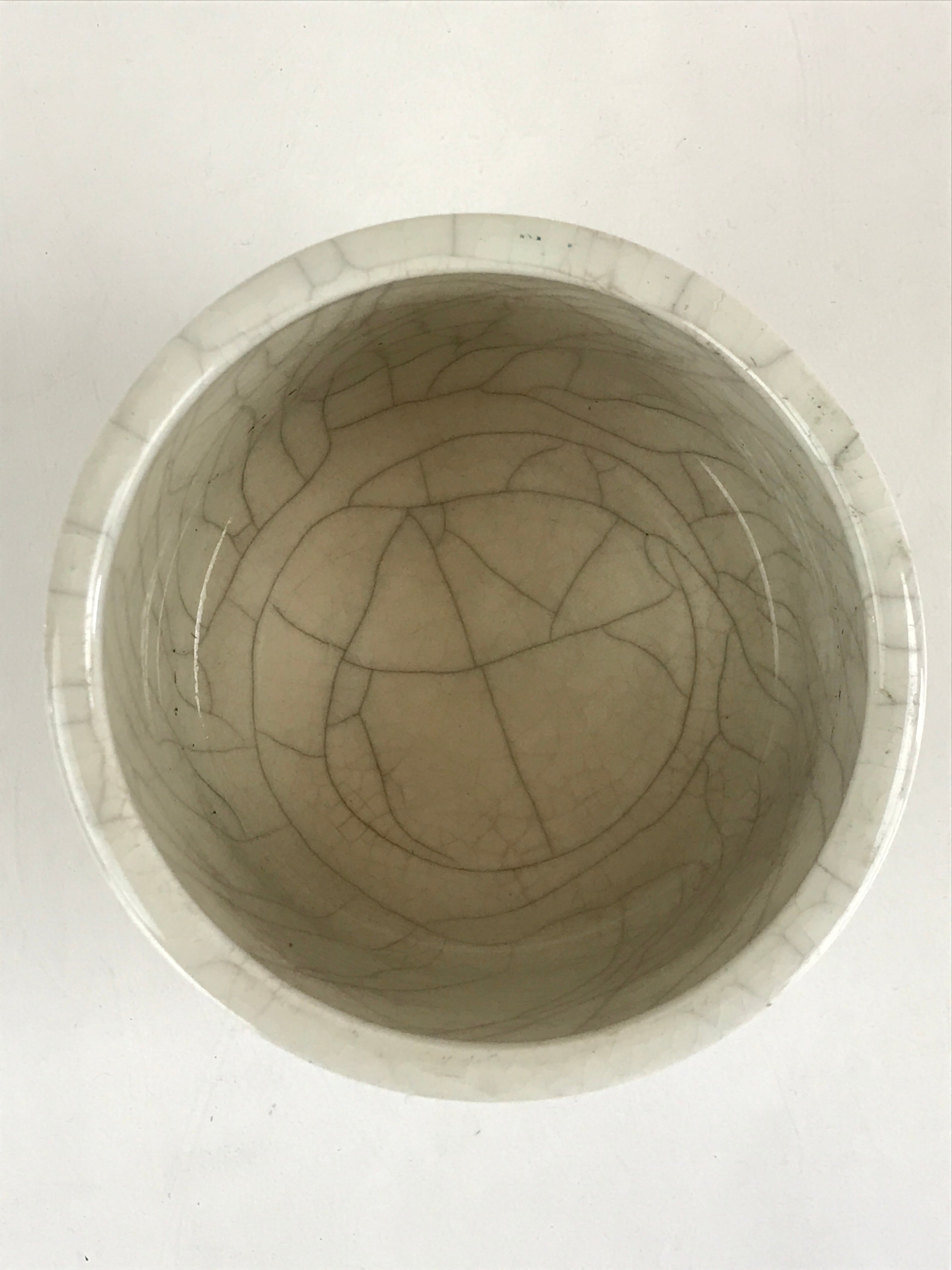 Japanese Ceramic Green Tea Bowl Vtg Chawan Tea Ceremony Matcha White GTB978