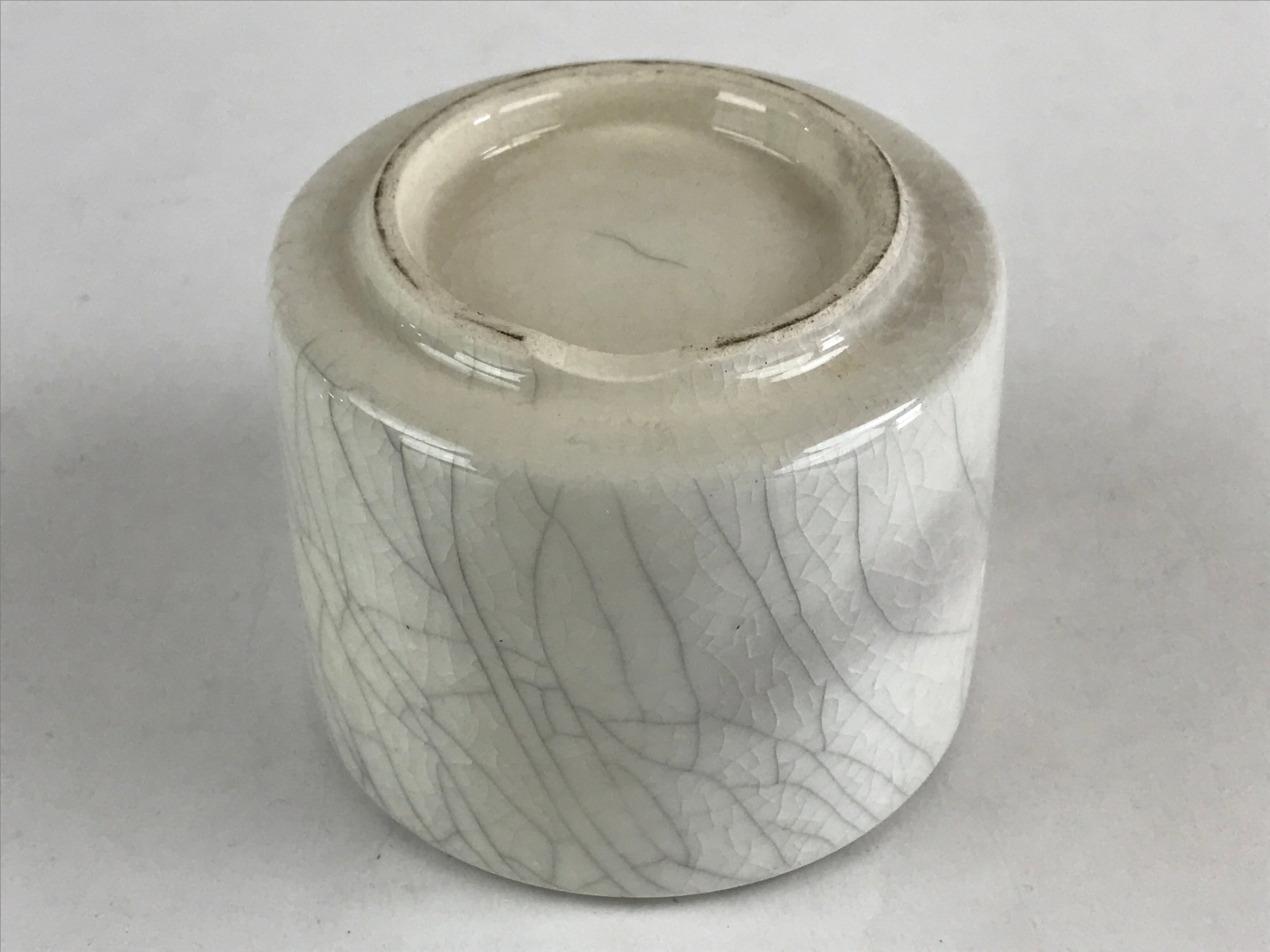 Japanese Ceramic Green Tea Bowl Vtg Chawan Tea Ceremony Matcha White GTB978