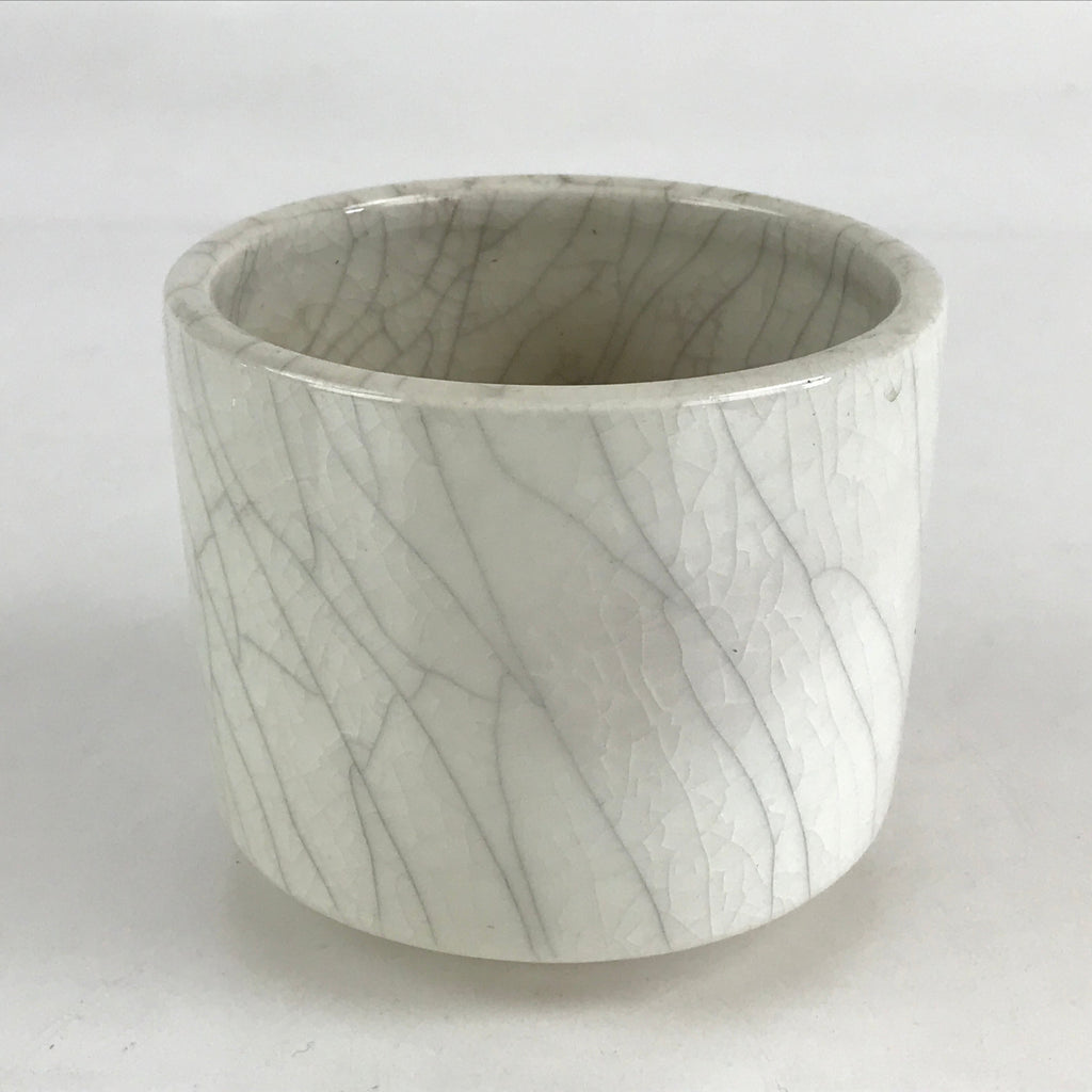 Japanese Ceramic Green Tea Bowl Vtg Chawan Tea Ceremony Matcha White GTB978