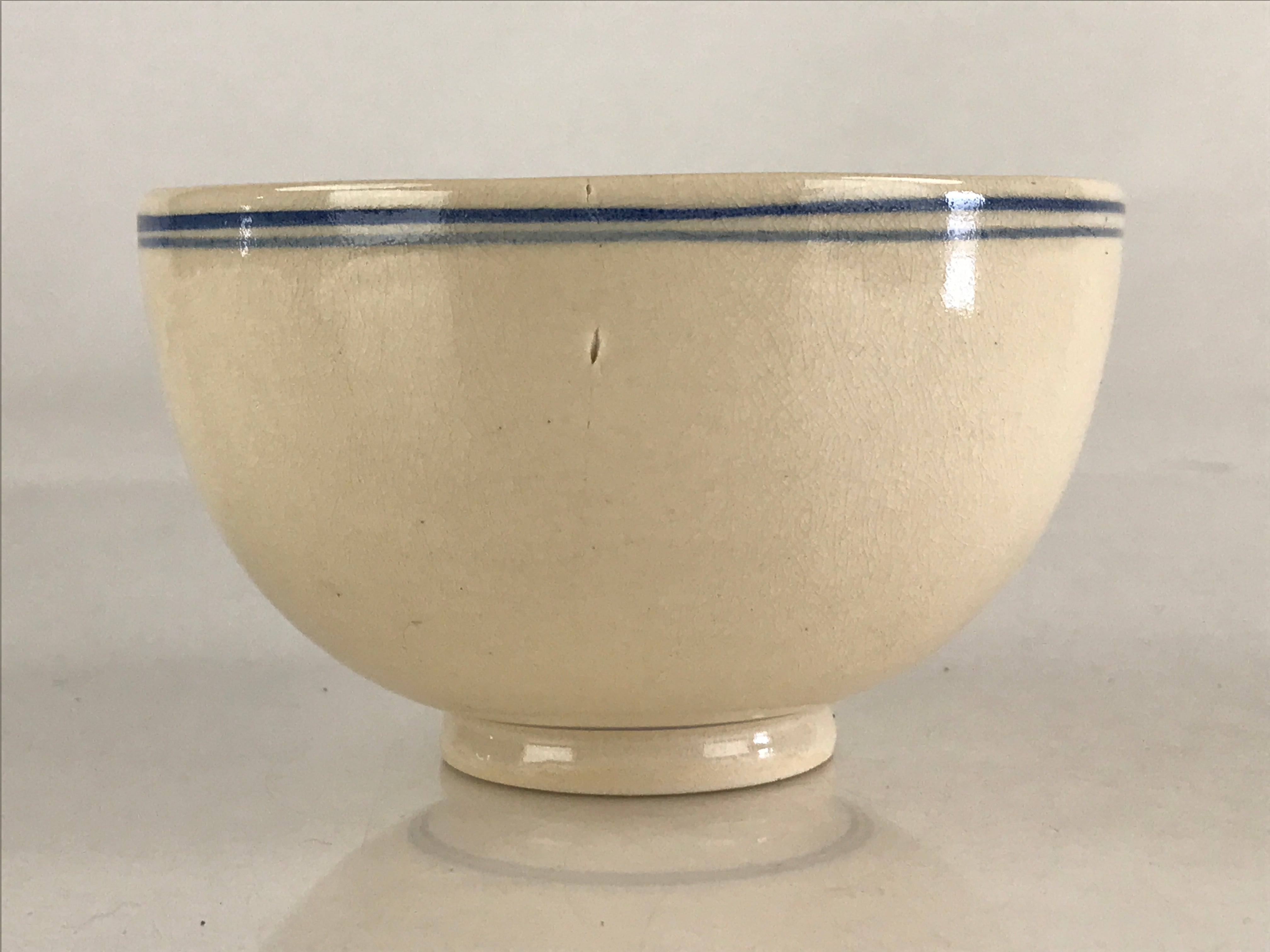 Japanese Ceramic Green Tea Bowl Vtg Chawan Tea Ceremony Matcha White GTB979