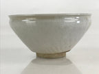 Japanese Ceramic Green Tea Bowl Vtg Chawan Tea Ceremony Matcha White GTB983