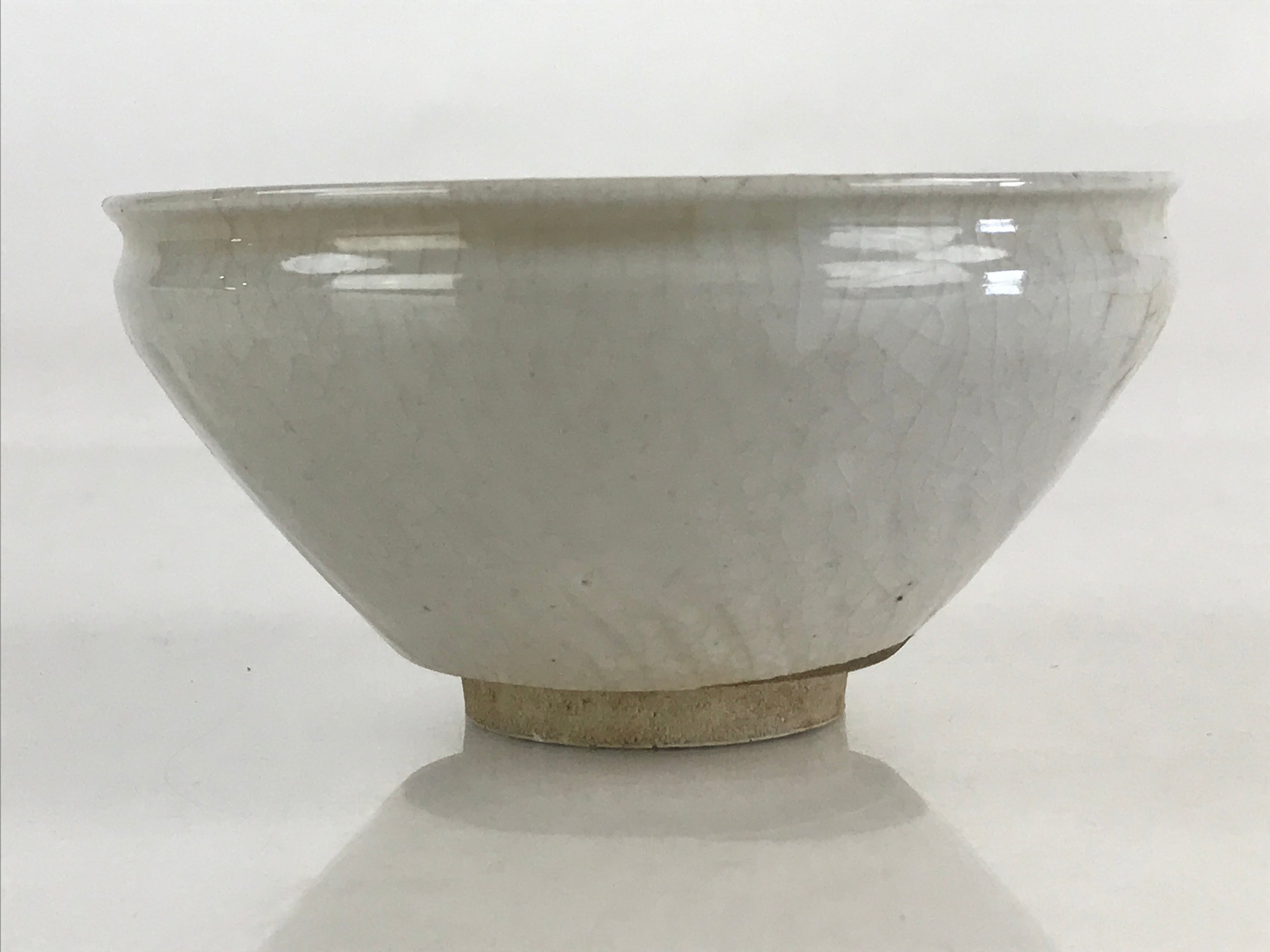 Japanese Ceramic Green Tea Bowl Vtg Chawan Tea Ceremony Matcha White GTB983