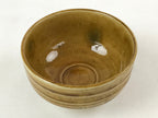 Japanese Ceramic Green Tea Bowl Vtg Ki Setoyaki Yellow Glossy Matcha Chawan CHB1