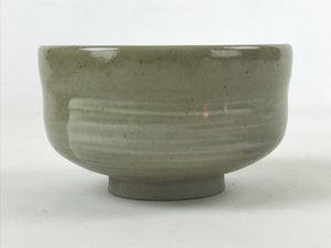 Japanese Ceramic Green Tea Bowl Vtg Light Gray White Matcha Chawan Sado GTB991