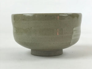 Japanese Ceramic Green Tea Bowl Vtg Light Gray White Matcha Chawan Sado GTB991