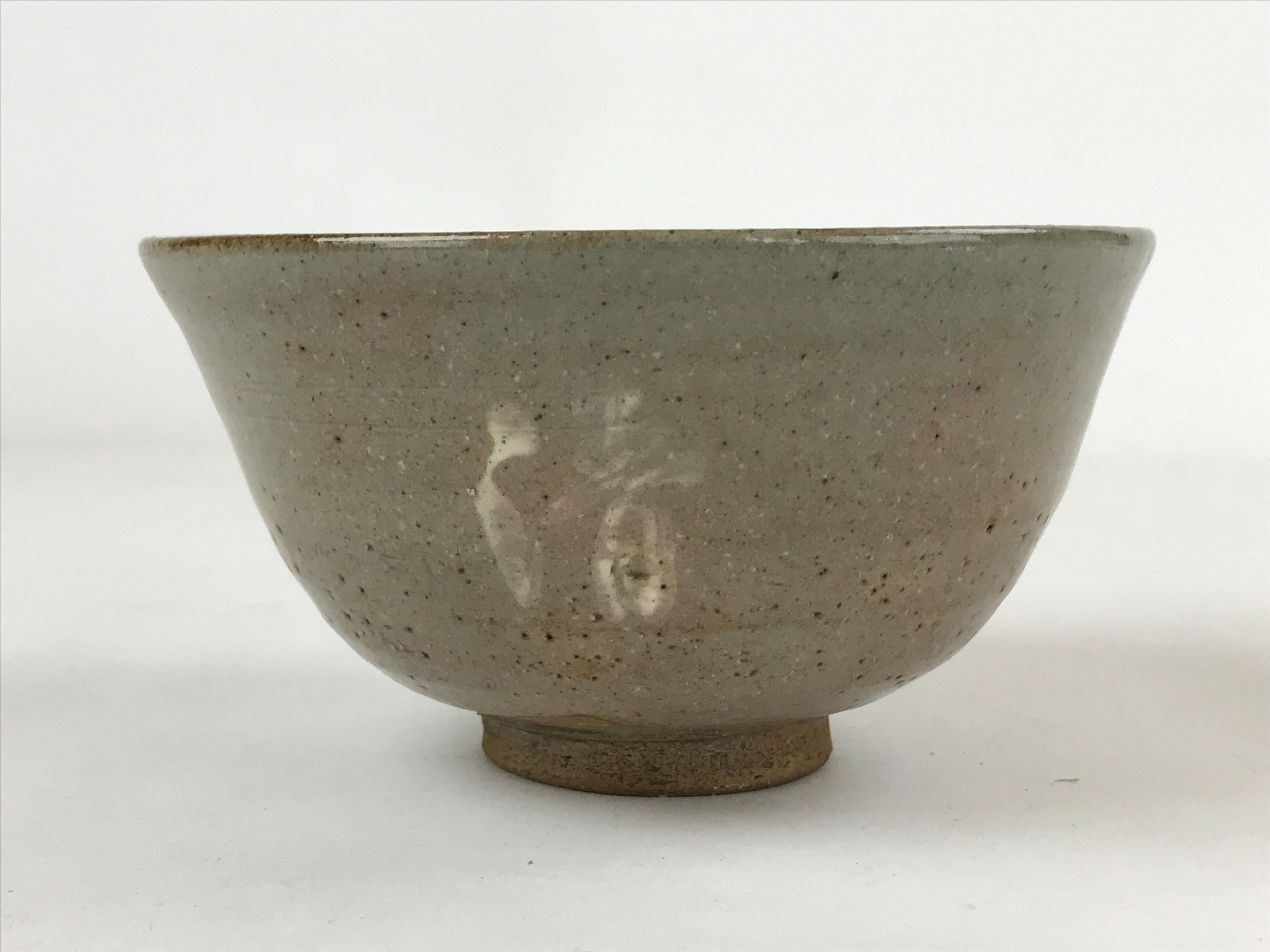 Japanese Ceramic Green Tea Bowl Vtg Light Green Glossy Matcha Chawan CHB7