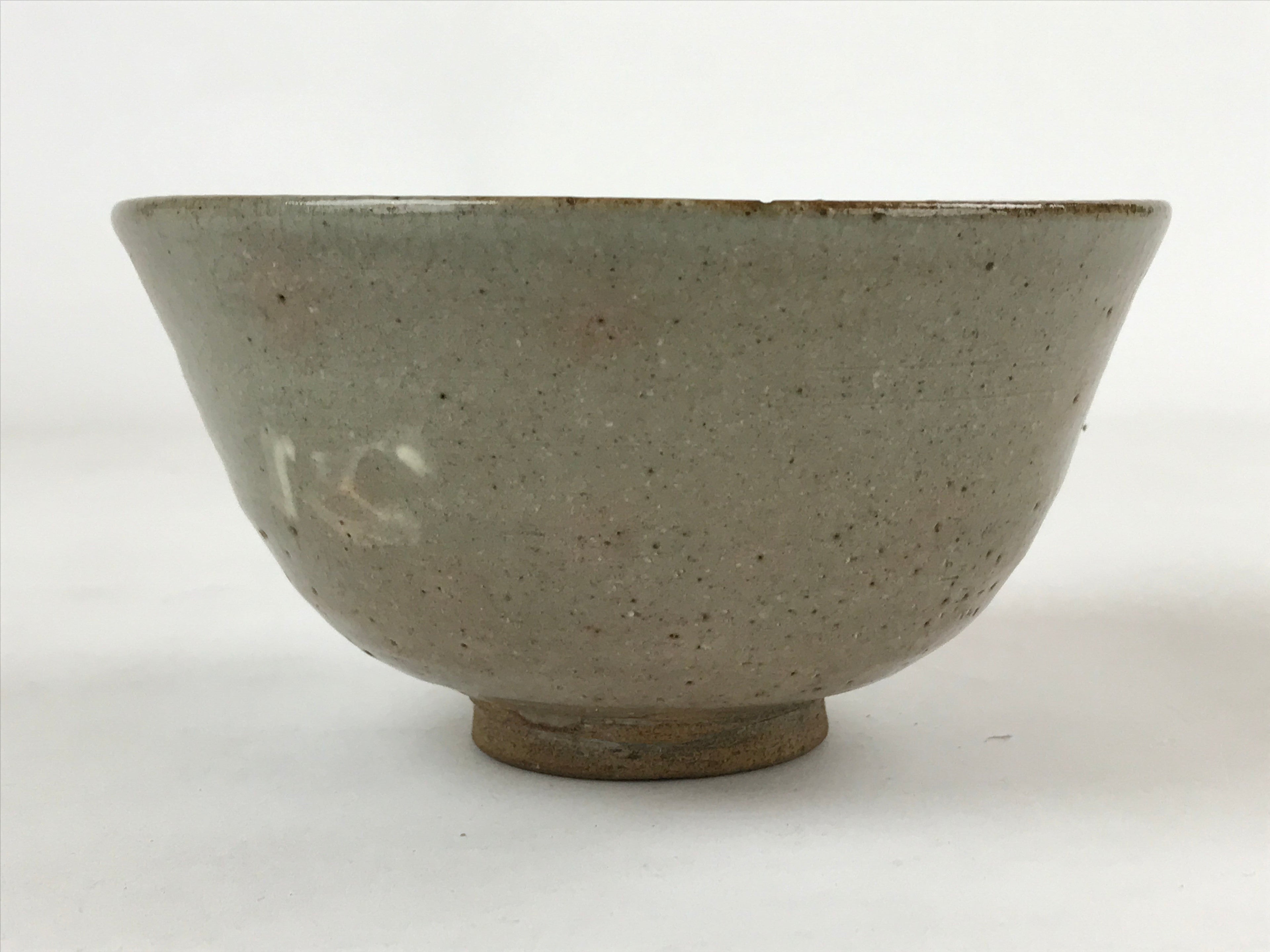 Japanese Ceramic Green Tea Bowl Vtg Light Green Glossy Matcha Chawan CHB7