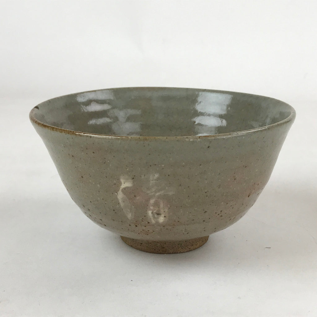Japanese Ceramic Green Tea Bowl Vtg Light Green Glossy Matcha Chawan CHB7