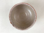 Japanese Ceramic Green Tea Bowl Vtg Shino Ware White Orange Pink Chawan CHB26