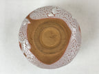 Japanese Ceramic Green Tea Bowl Vtg Shino Ware White Orange Pink Chawan CHB26