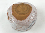 Japanese Ceramic Green Tea Bowl Vtg Shino Ware White Orange Pink Chawan CHB26