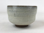 Japanese Ceramic Green Tea Bowl Vtg White Glaze Red Clay Matcha Chawan CHB18