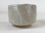 Japanese Ceramic Green Tea Bowl Vtg White Mino Ware Matcha Chawan CHB5
