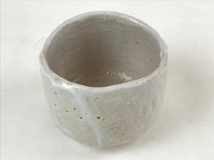 Japanese Ceramic Green Tea Bowl Vtg White Mino Ware Matcha Chawan CHB5