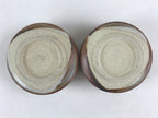 Japanese Ceramic Green Tea Ceremony Bowl 2pc Set Pottery Matcha Brown Chawan PX6
