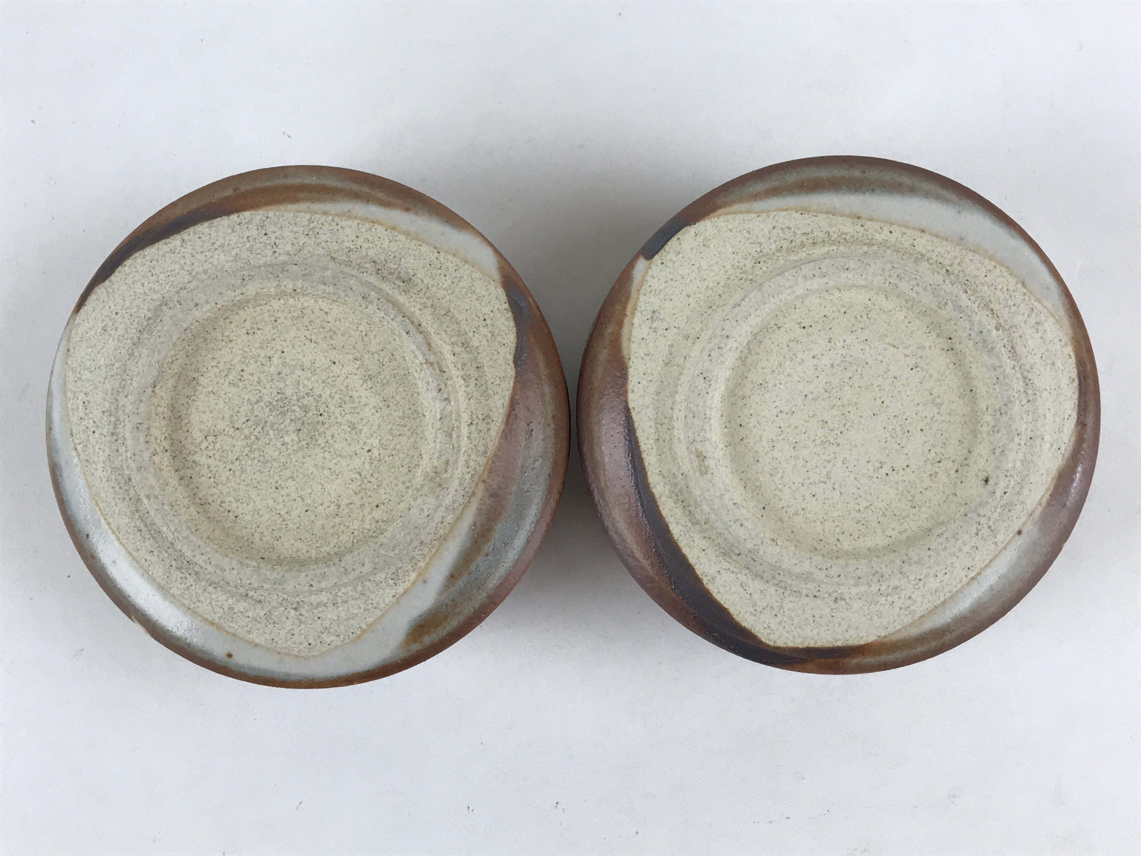 Japanese Ceramic Green Tea Ceremony Bowl 2pc Set Pottery Matcha Brown Chawan PX6
