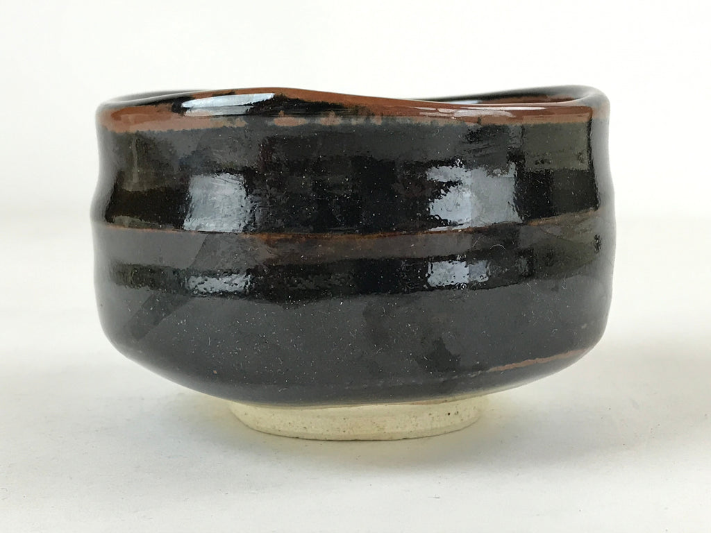 Japanese Ceramic Green Tea Ceremony Bowl Black Brown Koseto Matcha Chawan CHB23