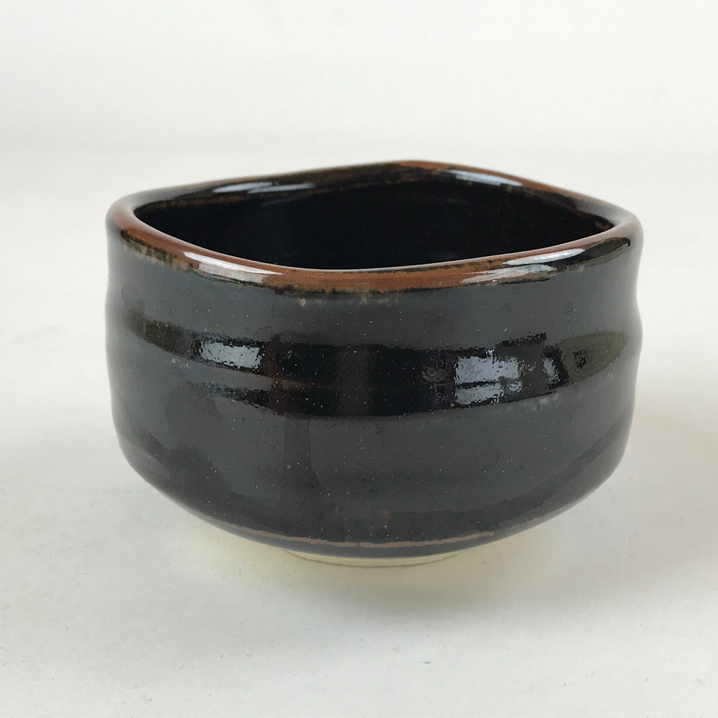 Japanese Ceramic Green Tea Ceremony Bowl Black Brown Koseto Matcha Chawan CHB23