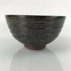 Japanese Ceramic Green Tea Ceremony Bowl Chawan Dark Brown Green Speckle CHB29