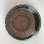 Japanese Ceramic Green Tea Ceremony Bowl Chawan Dark Brown Green Speckle CHB29