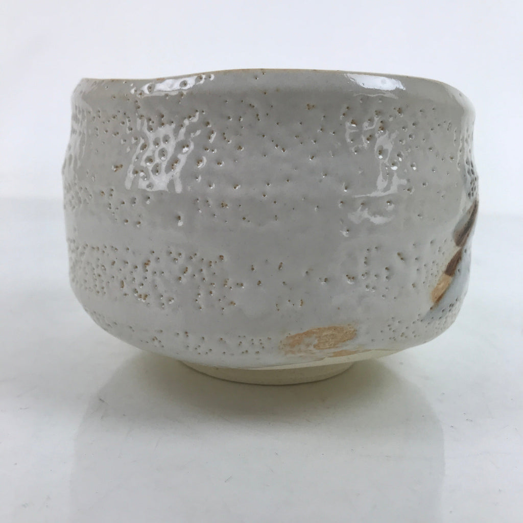 Japanese Ceramic Green Tea Ceremony Bowl Matcha Chawan Shino Ware White CHB38