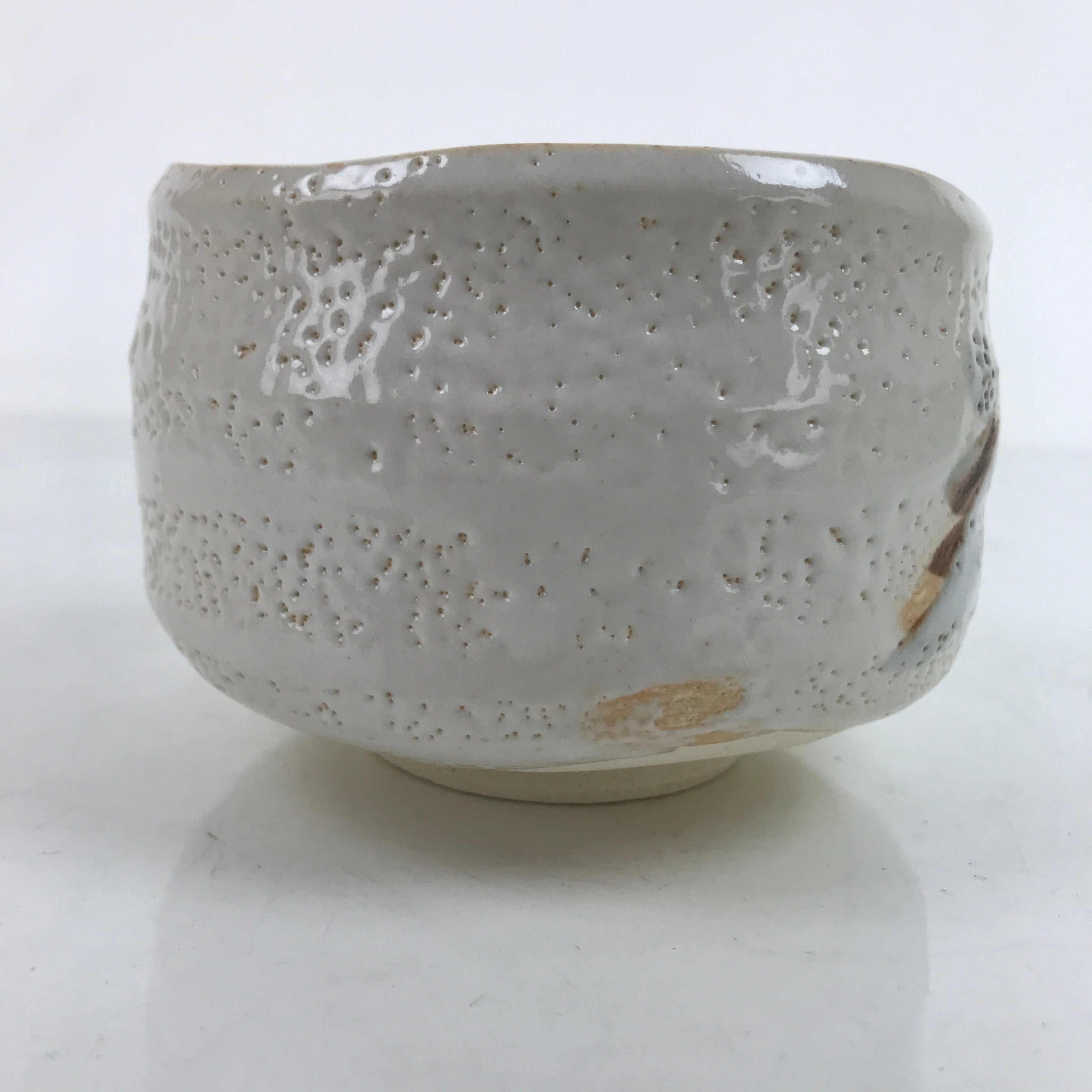 Japanese Ceramic Green Tea Ceremony Bowl Matcha Chawan Shino Ware White CHB38