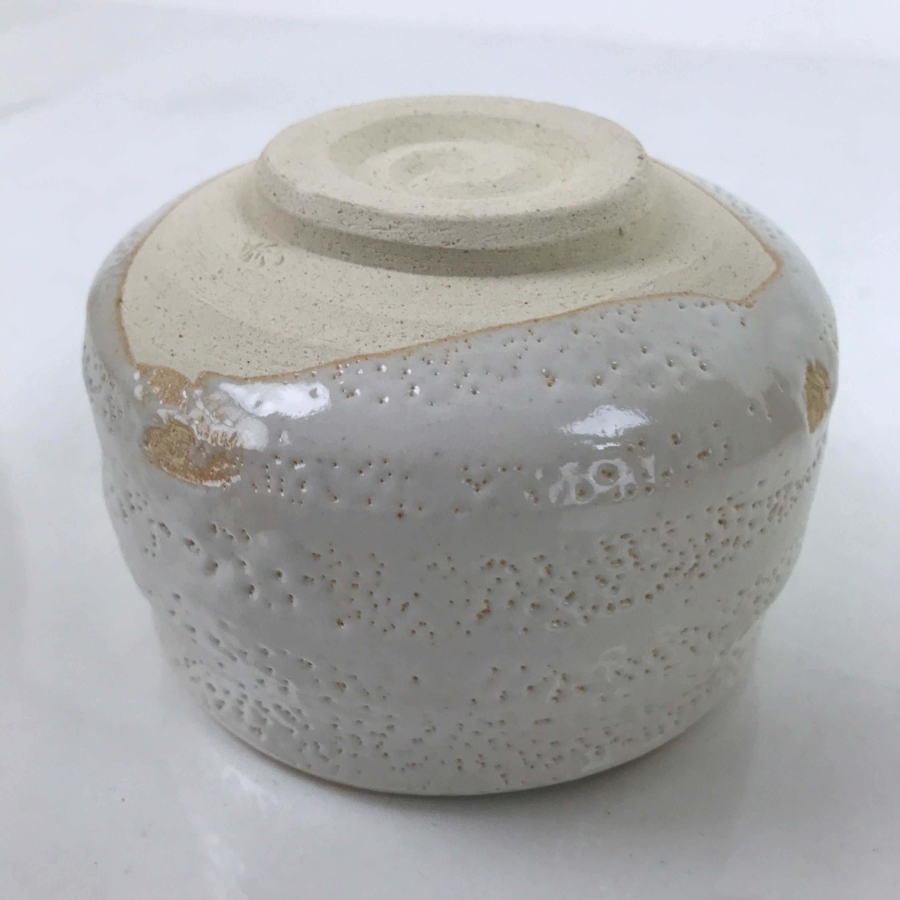 Japanese Ceramic Green Tea Ceremony Bowl Matcha Chawan Shino Ware White CHB38