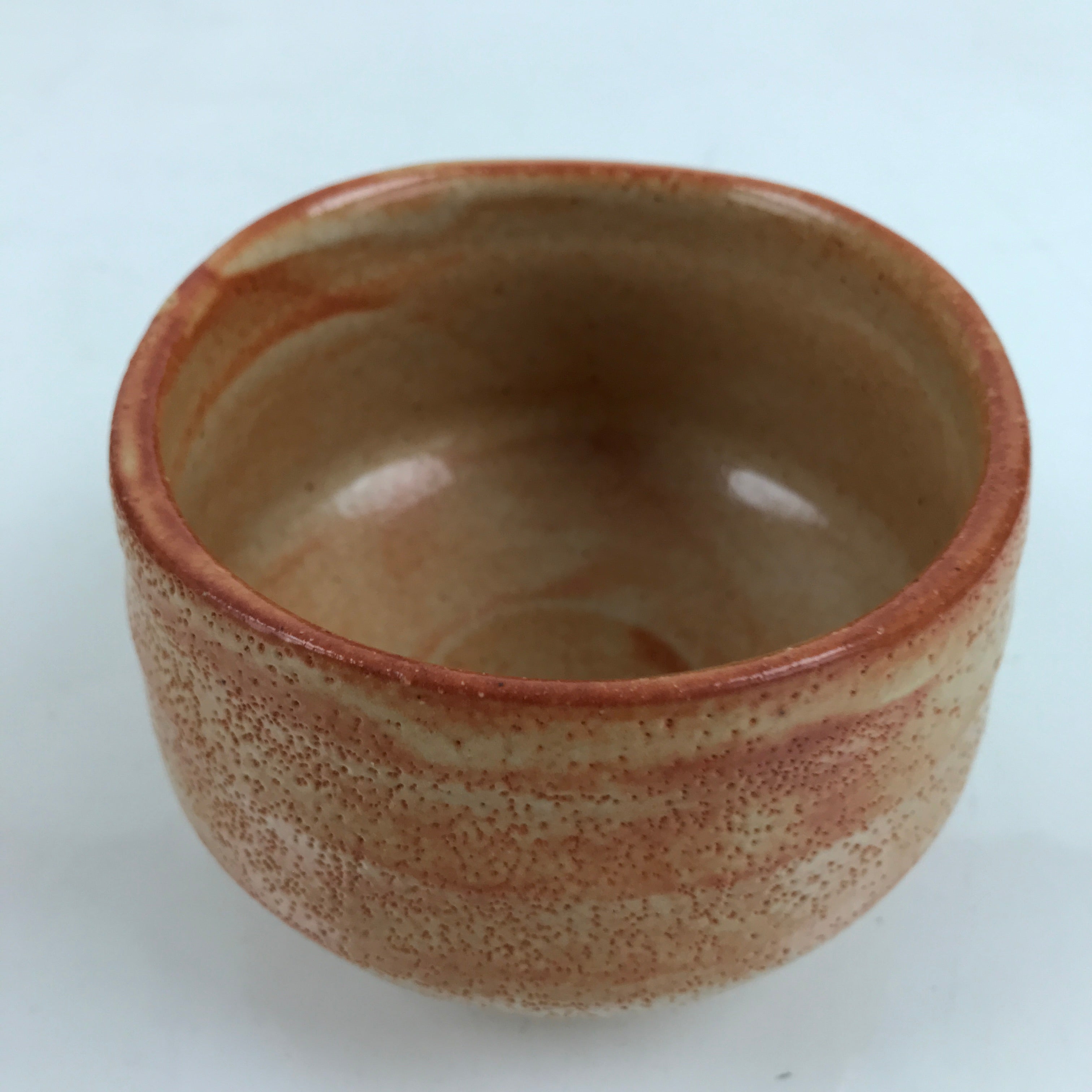 Japanese Ceramic Green Tea Ceremony Bowl Matcha Chawan Vtg Aka Shino Ware CHB44