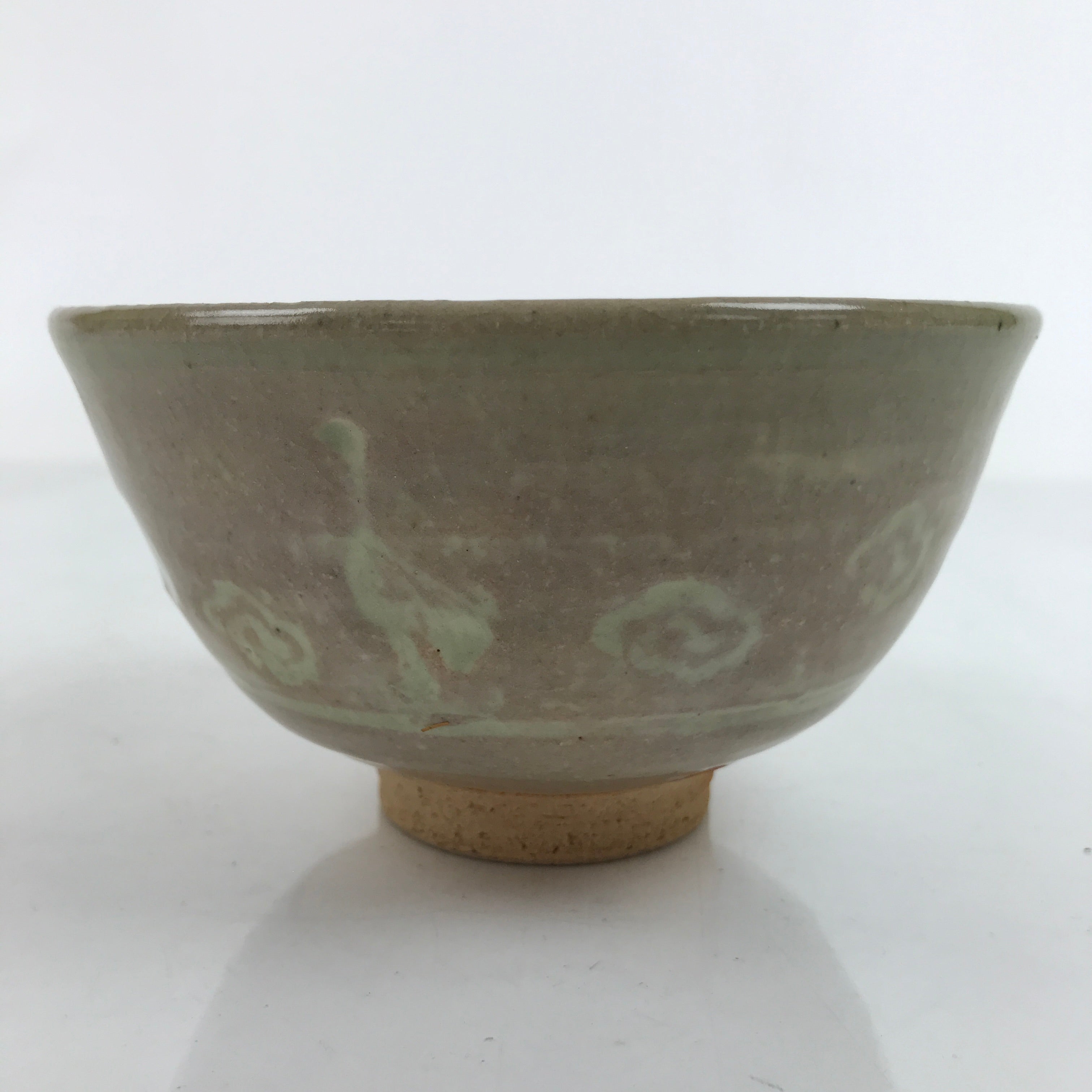 Japanese Ceramic Green Tea Ceremony Bowl Matcha Chawan Vtg Ducks Brown CHB48