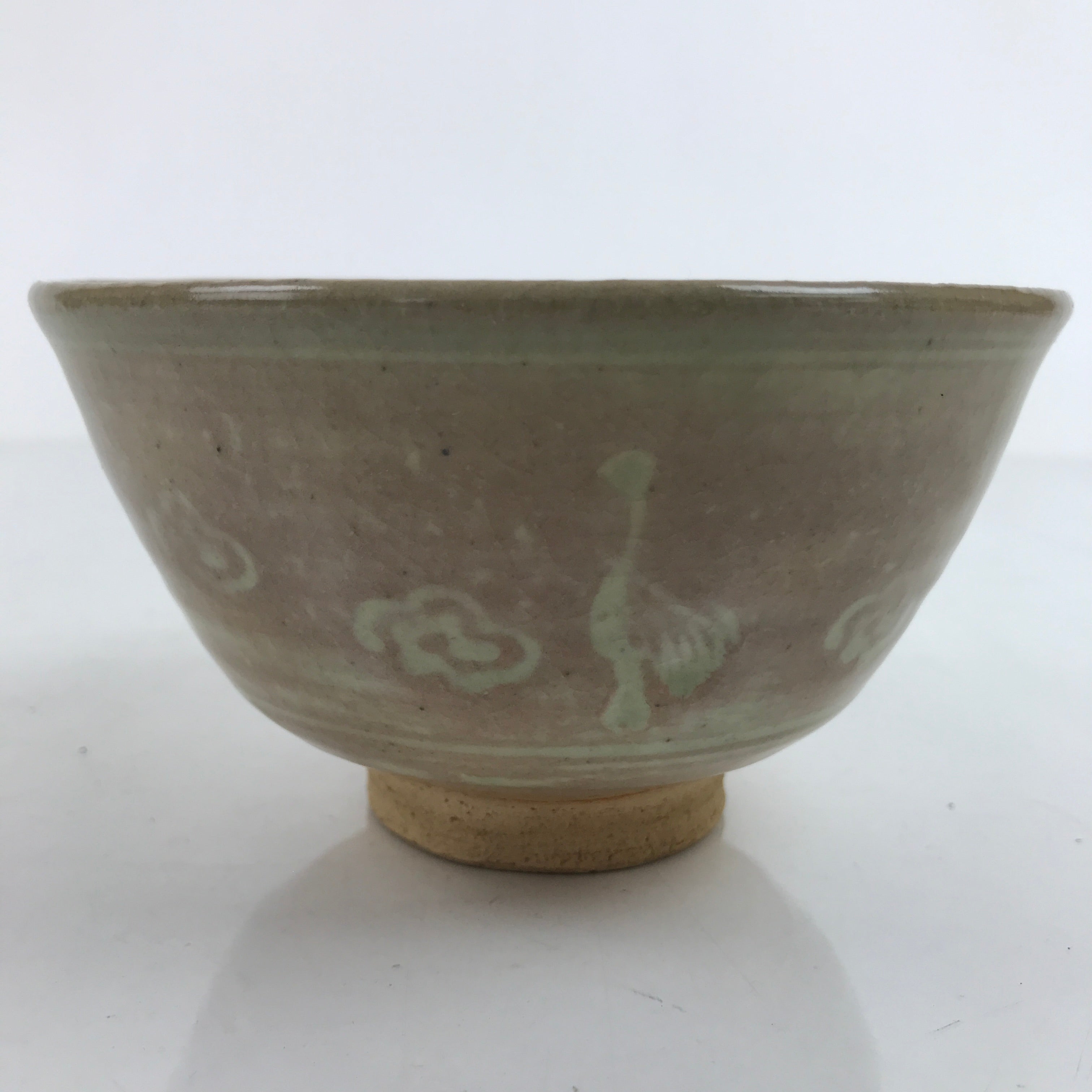 Japanese Ceramic Green Tea Ceremony Bowl Matcha Chawan Vtg Ducks Brown CHB49