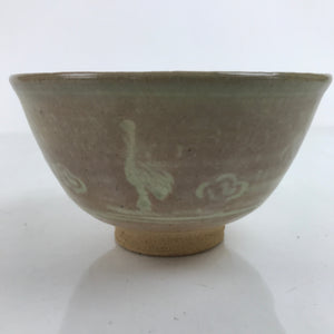 Japanese Ceramic Green Tea Ceremony Bowl Matcha Chawan Vtg Ducks Brown CHB49