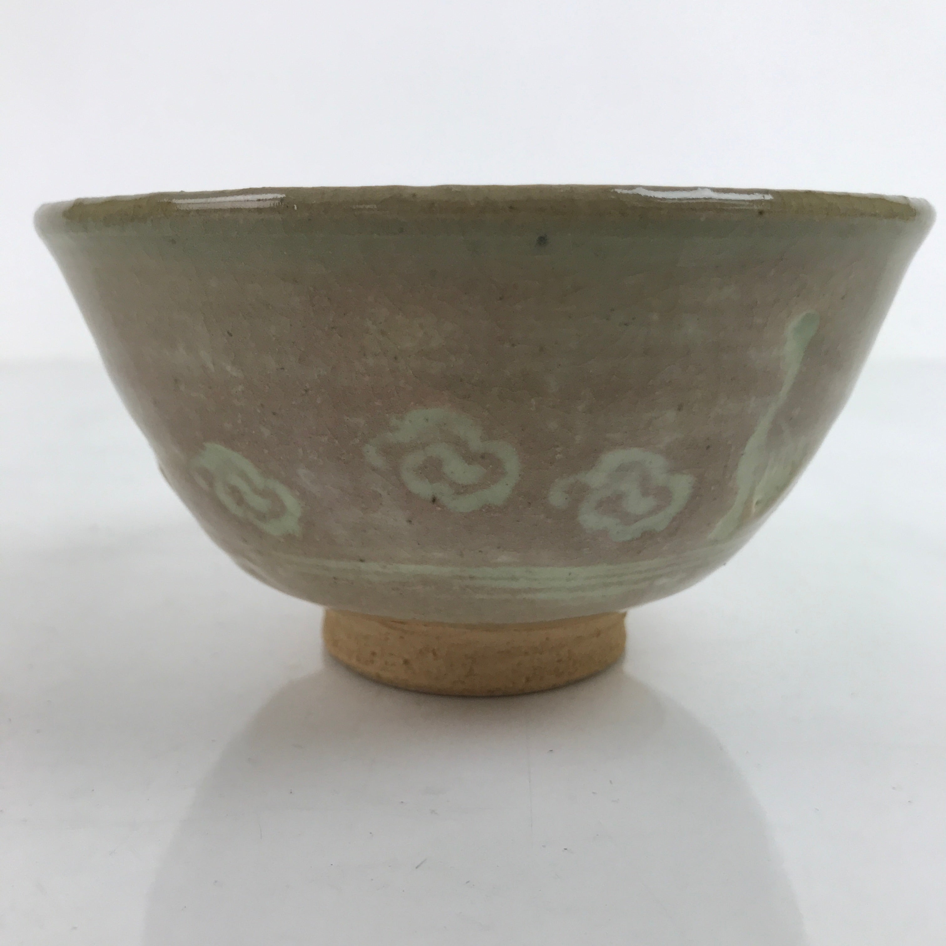 Japanese Ceramic Green Tea Ceremony Bowl Matcha Chawan Vtg Ducks Brown CHB51