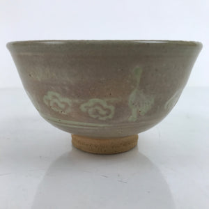 Japanese Ceramic Green Tea Ceremony Bowl Matcha Chawan Vtg Ducks Gray CHB46