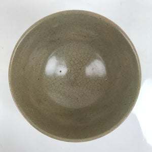 Japanese Ceramic Green Tea Ceremony Bowl Matcha Chawan Vtg Ducks Gray CHB46