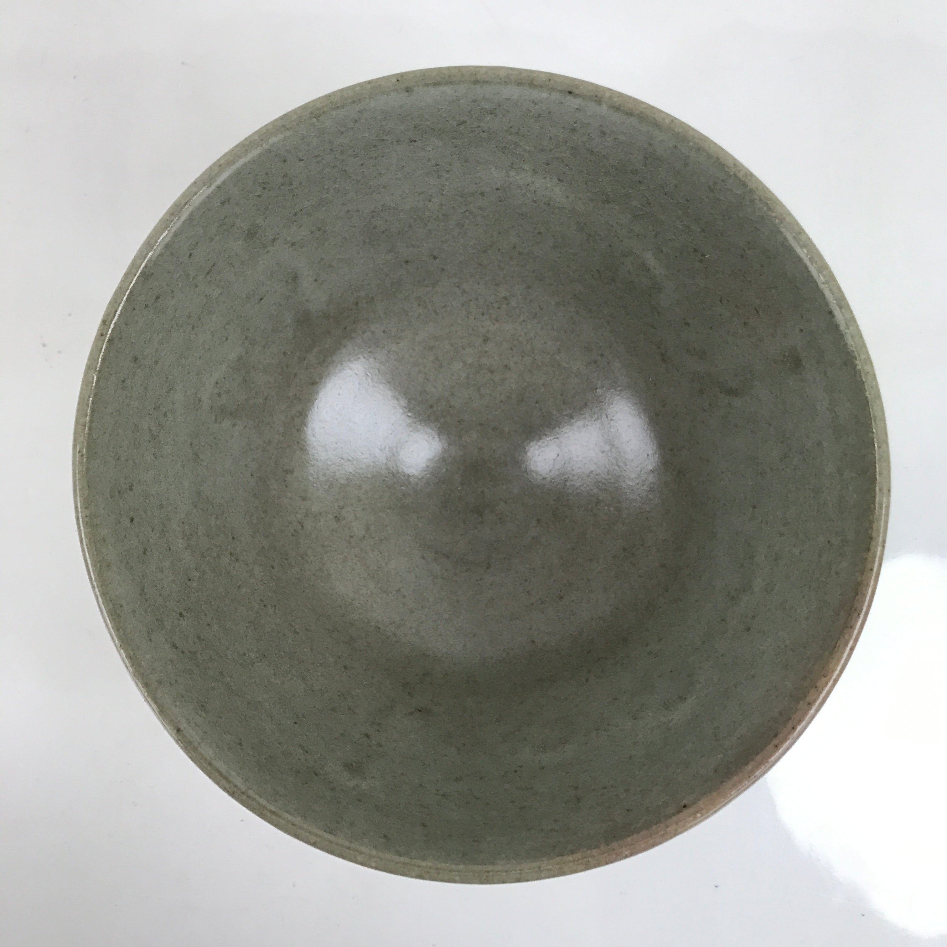 Japanese Ceramic Green Tea Ceremony Bowl Matcha Chawan Vtg Ducks Green CHB47